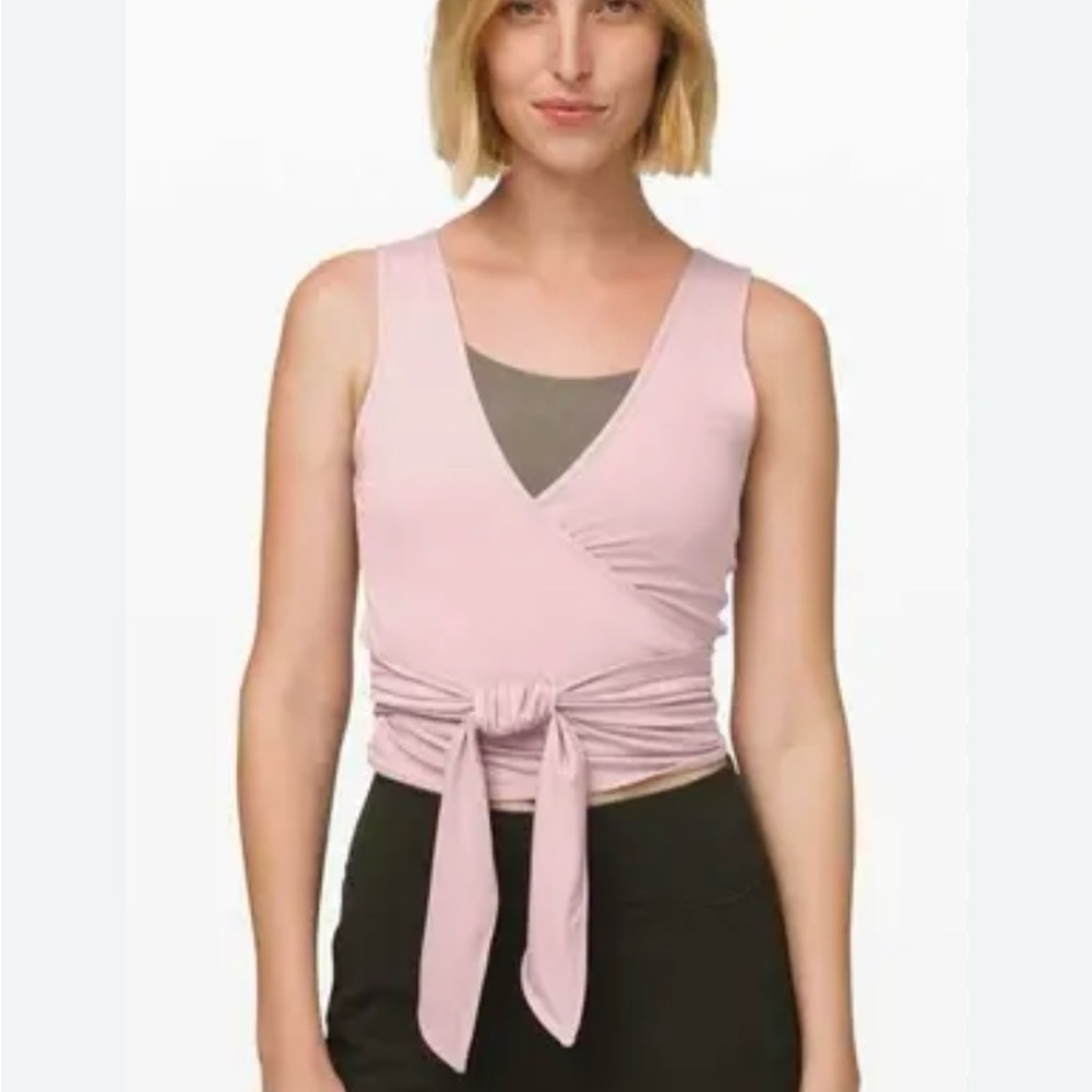 Lululemon pink wrap workout top
